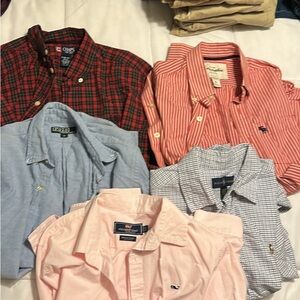 Ralph Lauren Men's Casual Shirts - Red, Blue, Pink, and White
